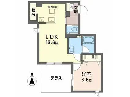 SHA MAISON EABHA(1LDK/1階)の間取り写真