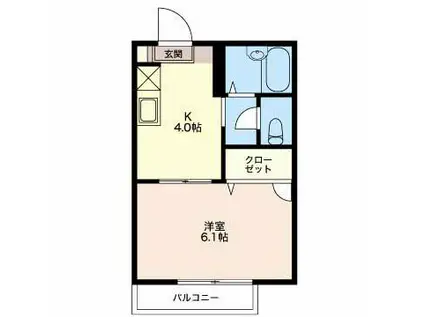 サンライズ美濃A棟(1K/2階)の間取り写真