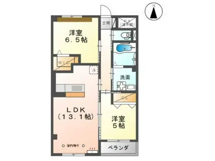 LEGGENDA(2LDK/2階)の間取り写真