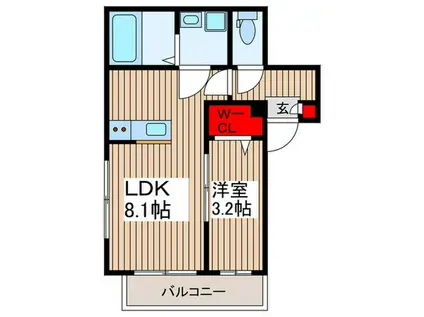 イガドノ谷塚レジデンス(1LDK/3階)の間取り写真
