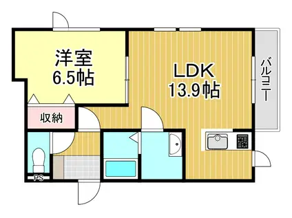 リナーシェ(1LDK/1階)の間取り写真