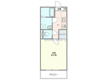 ジーメゾン鎌ケ谷セレスト(1K/3階)の間取り写真