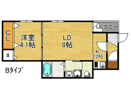 F MAISON GRACE II番館(1LDK/3階)の間取り写真