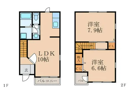 ケイ・ポート・K(2LDK/1階)の間取り写真