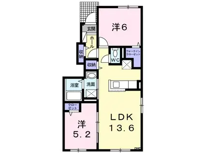 ベリーショコラ(2LDK/1階)の間取り写真
