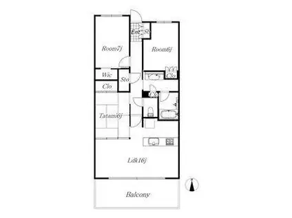 ウェリス桜山(3LDK/3階)の間取り写真
