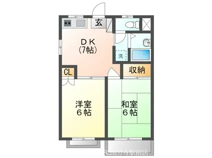 モンシャトー本町(2DK/2階)の間取り写真