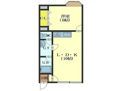 ラ・メゾン・フローラルI(1LDK/3階)の間取り写真