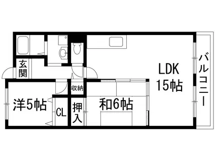 ラ・メール鉢塚(2LDK/3階)の間取り写真