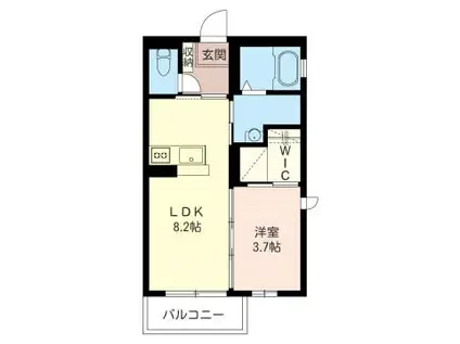 RESONANCE(1LDK/2階)の間取り写真