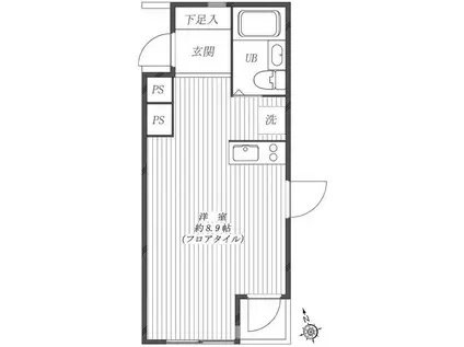 MSエステート(ワンルーム/3階)の間取り写真
