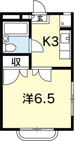 ＪＲ徳島線 徳島駅 徒歩28分 3階建 築40年(1K/2階)の間取り写真