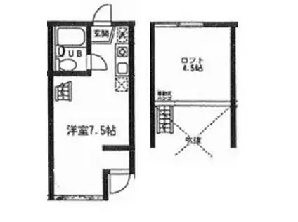 プレイントゥリーハイツ(ワンルーム/2階)の間取り写真