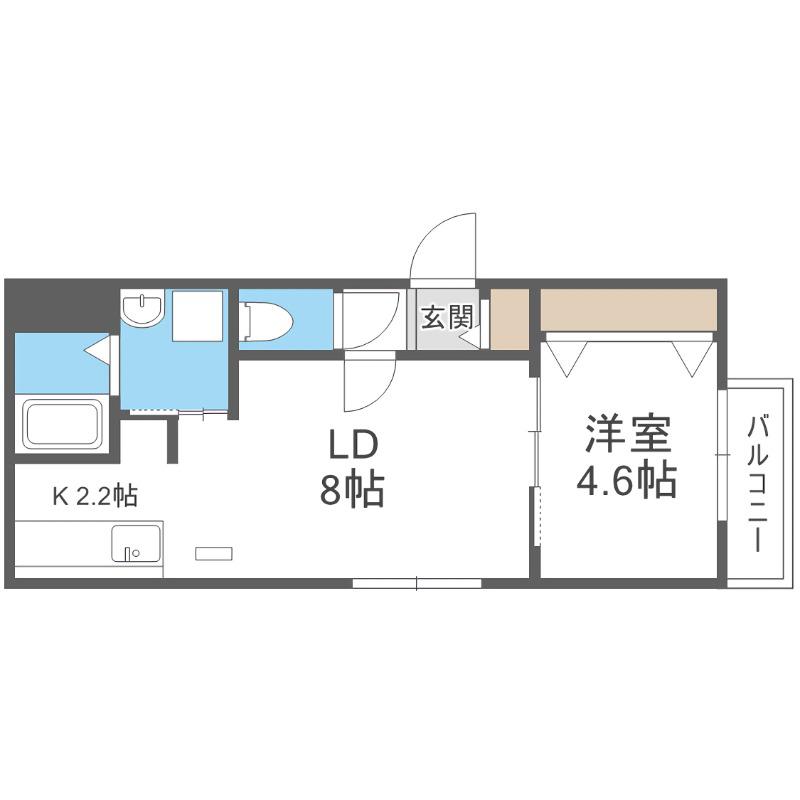 アリュール南6条(1LDK/3階)の間取り写真