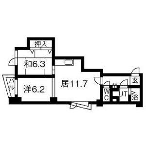 プレミエール中島公園通(2LDK/5階)の間取り写真