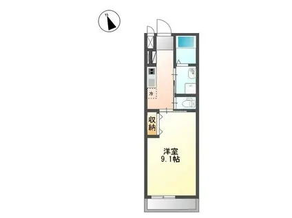 サンコート阿方(1K/1階)の間取り写真