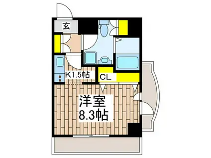 アルカサーノ新杉田(1K/2階)の間取り写真