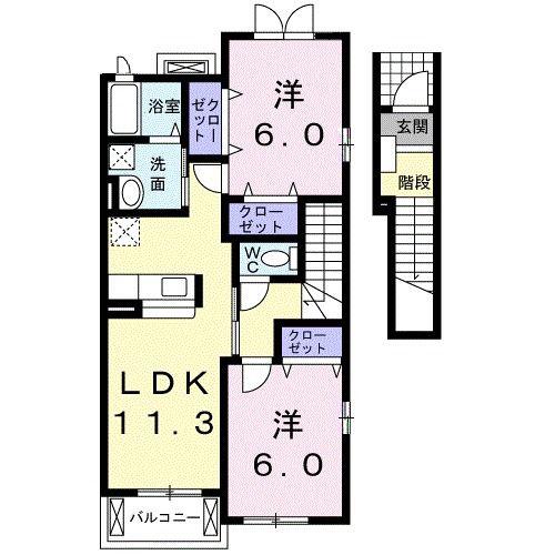 レジェンドアーク I(2LDK/2階)の間取り写真