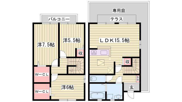グレイスフル(3LDK/1階)の間取り写真