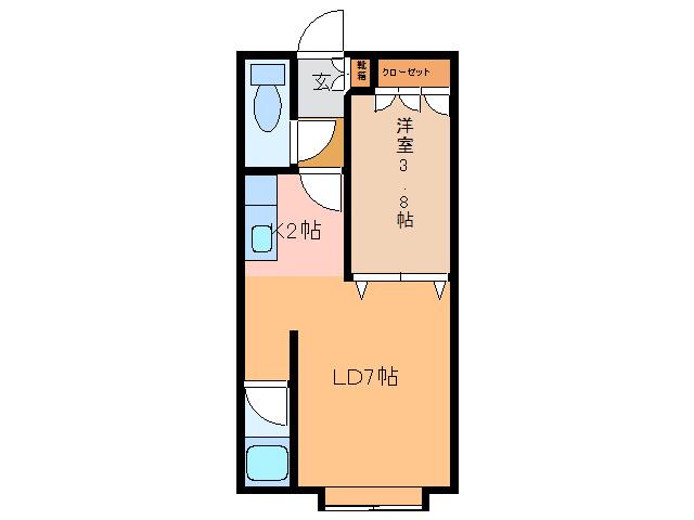 Eアルマーニ(1LDK/2階)の間取り写真