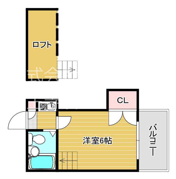 キャンパスコート東住吉(1K/1階)の間取り写真