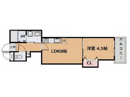 プライベートレジデンス山科御陵(1LDK/3階)の間取り写真