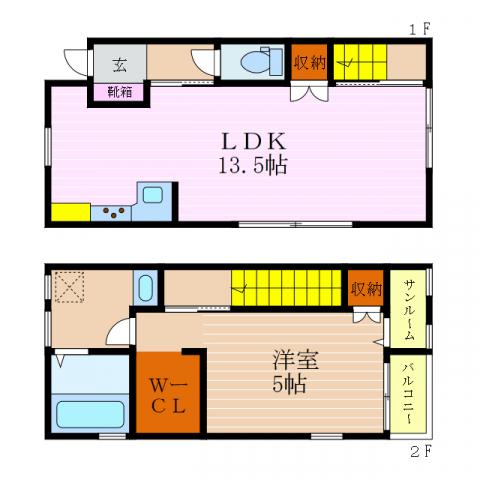 ベーススクエア(1LDK/1階)の間取り写真