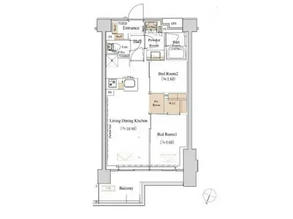 ブランシエスタ西馬込(2LDK/2階)の間取り写真