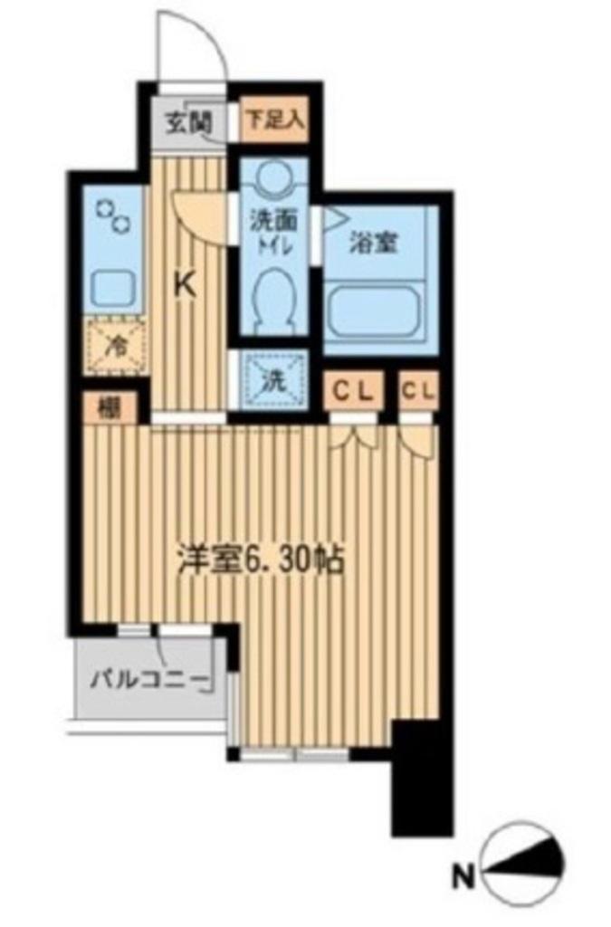 KDXレジデンス東新宿(1K/7階)の間取り写真