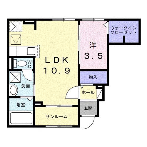 ベラヴィータ(1LDK/1階)の間取り写真