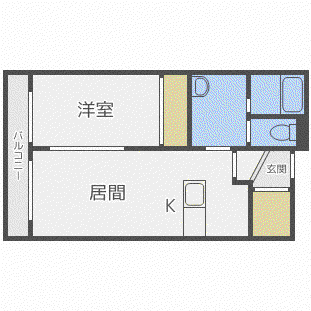 アルモニー麻生(1LDK/4階)の間取り写真