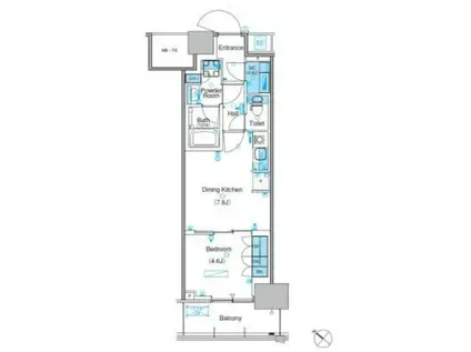 パークアクシス豊洲キャナル(1DK/18階)の間取り写真