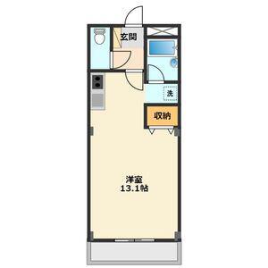 ウィートハウス(ワンルーム/2階)の間取り写真