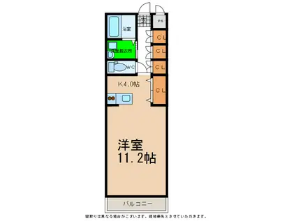 プレジデント金磯(1K/1階)の間取り写真