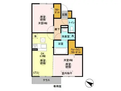 セレクト(2DK/1階)の間取り写真