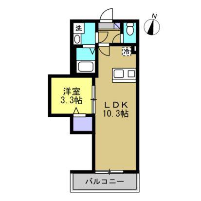 BEST STAGE大間2丁目I(1LDK/3階)の間取り写真