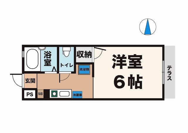 ラポール(ワンルーム/1階)の間取り写真