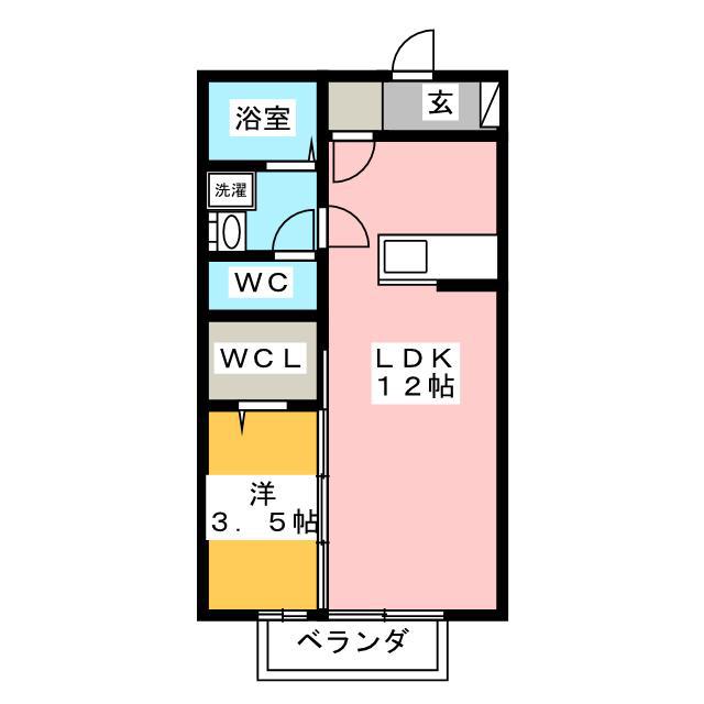 ALICE(1LDK/2階)の間取り写真