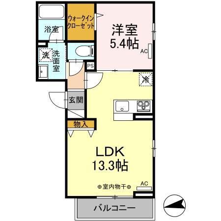 コロ企画コート(1LDK/3階)の間取り写真
