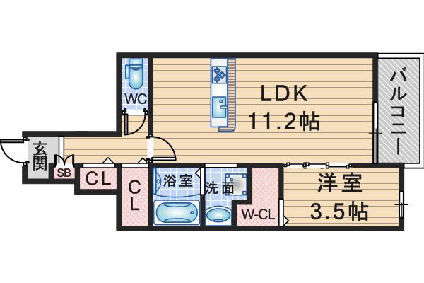 メゾン大島IV(1LDK/1階)の間取り写真