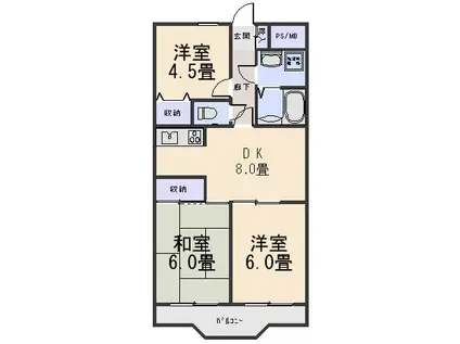 フィールドビレッジ(3DK/1階)の間取り写真