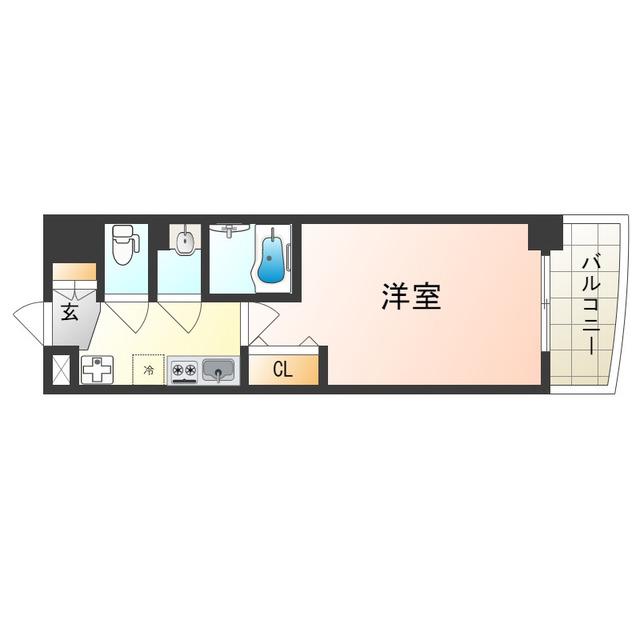 LUXE今里II(1K/13階)の間取り写真