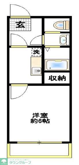 シャルムハイツ(1K/1階)の間取り写真