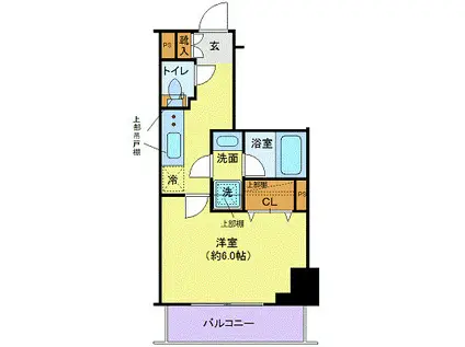 クレヴィスタ大森II(1K/6階)の間取り写真