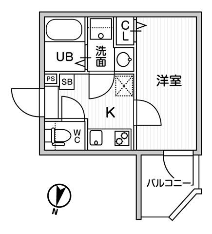 TS CUORE横濱元町(1K/3階)の間取り写真