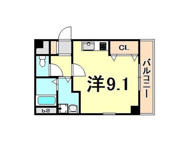 パルクソレイユ潮江(ワンルーム/2階)の間取り写真