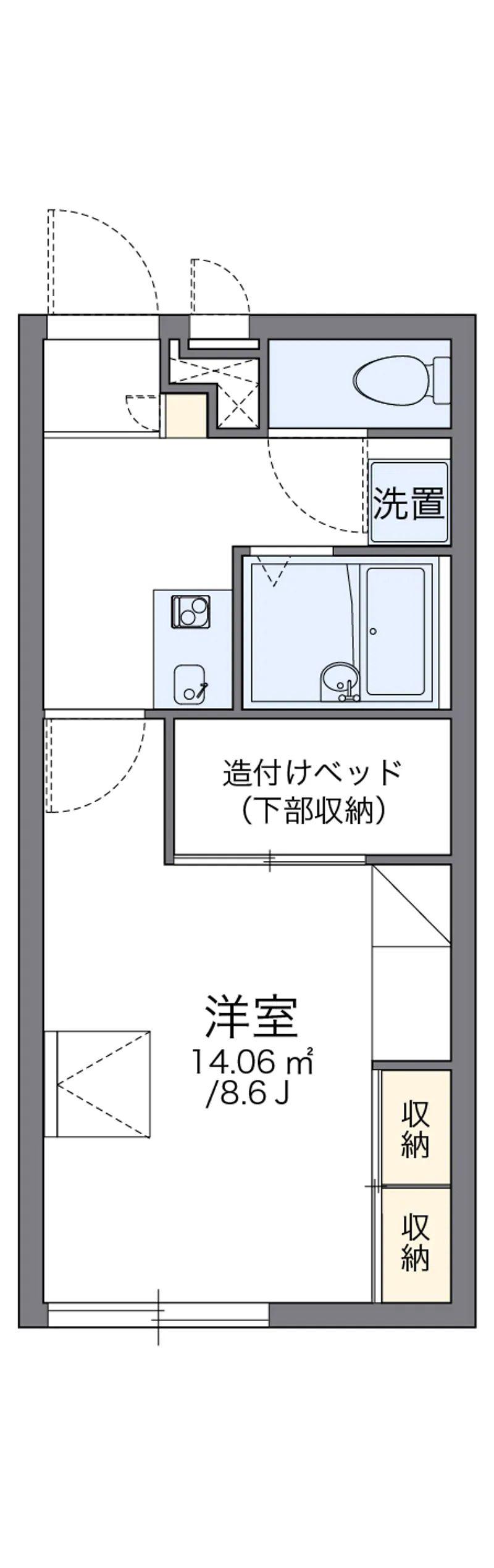 レオパレスカシオペア(1K/1階)の間取り写真