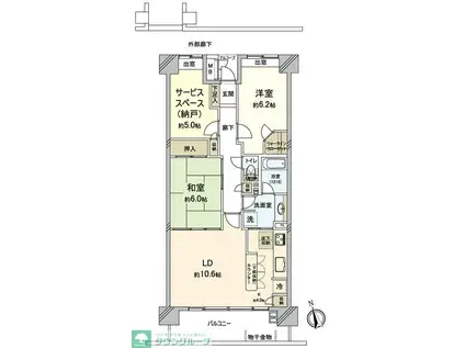 パークアベニュー川口(2SLDK/2階)の間取り写真