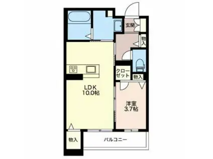 サウスフィールド(1LDK/1階)の間取り写真