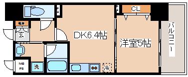 ワコーレ神戸三宮マスターズレジデンス(1DK/4階)の間取り写真